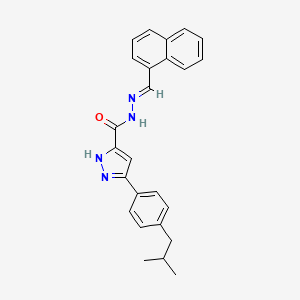 molecular formula C25H24N4O B12014084 3-(4-isobutylphenyl)-N'-[(E)-1-naphthylmethylidene]-1H-pyrazole-5-carbohydrazide 