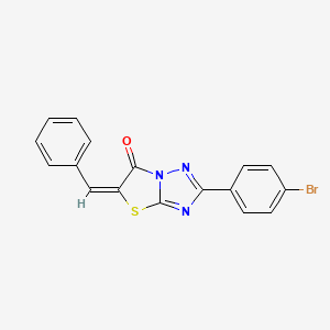 (5E)-5-benzylidene-2-(4-bromophenyl)[1,3]thiazolo[3,2-b][1,2,4]triazol-6(5H)-one