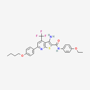 3-amino-6-(4-butoxyphenyl)-N-(4-ethoxyphenyl)-4-(trifluoromethyl)thieno[2,3-b]pyridine-2-carboxamide