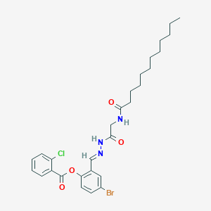 [4-bromo-2-[(E)-[[2-(dodecanoylamino)acetyl]hydrazinylidene]methyl]phenyl] 2-chlorobenzoate