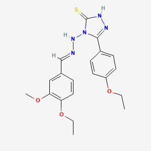 4-Ethoxy-3-methoxybenzaldehyde [3-(4-ethoxyphenyl)-5-sulfanyl-4H-1,2,4-triazol-4-YL]hydrazone