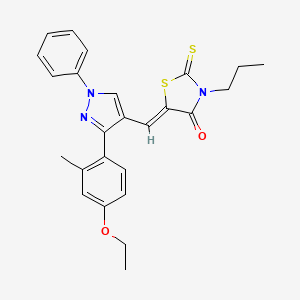 molecular formula C25H25N3O2S2 B12014205 (5Z)-5-{[3-(4-ethoxy-2-methylphenyl)-1-phenyl-1H-pyrazol-4-yl]methylene}-3-propyl-2-thioxo-1,3-thiazolidin-4-one CAS No. 623933-13-1