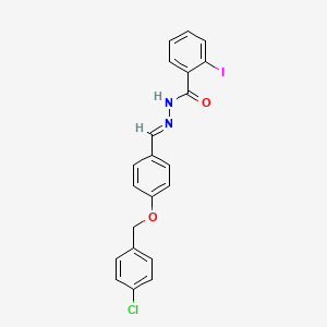 molecular formula C21H16ClIN2O2 B12014211 N'-(4-((4-Chlorobenzyl)oxy)benzylidene)-2-iodobenzohydrazide CAS No. 765298-63-3