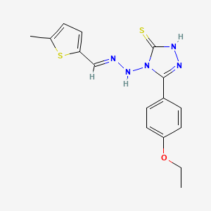 5-(4-Ethoxyphenyl)-4-(2-((5-methylthiophen-2-yl)methylene)hydrazinyl)-4H-1,2,4-triazole-3-thiol