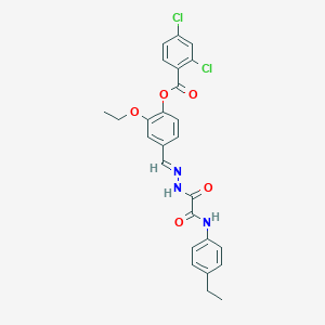 [2-ethoxy-4-[(E)-[[2-(4-ethylanilino)-2-oxoacetyl]hydrazinylidene]methyl]phenyl] 2,4-dichlorobenzoate