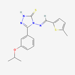 5-(3-Isopropoxyphenyl)-4-{[(E)-(5-methyl-2-thienyl)methylidene]amino}-4H-1,2,4-triazol-3-YL hydrosulfide