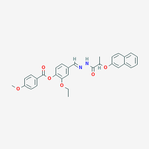 [2-ethoxy-4-[(E)-(2-naphthalen-2-yloxypropanoylhydrazinylidene)methyl]phenyl] 4-methoxybenzoate