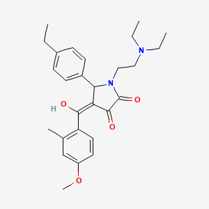 molecular formula C27H34N2O4 B12014323 1-[2-(diethylamino)ethyl]-5-(4-ethylphenyl)-3-hydroxy-4-[(4-methoxy-2-methylphenyl)carbonyl]-1,5-dihydro-2H-pyrrol-2-one 