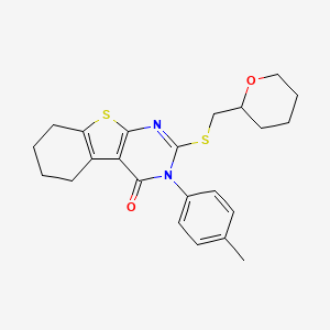 3-(4-methylphenyl)-2-[(tetrahydro-2H-pyran-2-ylmethyl)sulfanyl]-5,6,7,8-tetrahydro[1]benzothieno[2,3-d]pyrimidin-4(3H)-one