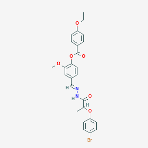 molecular formula C26H25BrN2O6 B12014343 [4-[(E)-[2-(4-bromophenoxy)propanoylhydrazinylidene]methyl]-2-methoxyphenyl] 4-ethoxybenzoate CAS No. 764696-73-3