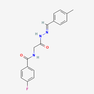 molecular formula C17H16FN3O2 B12014349 4-Fluoro-N-(2-(2-(4-methylbenzylidene)hydrazino)-2-oxoethyl)benzamide CAS No. 769142-68-9