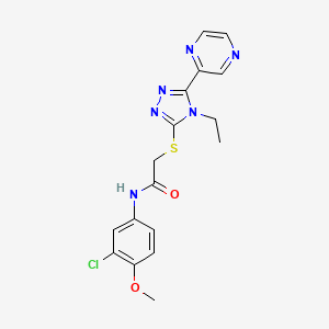 N-(3-Chloro-4-methoxyphenyl)-2-((4-ethyl-5-(pyrazin-2-yl)-4H-1,2,4-triazol-3-yl)thio)acetamide