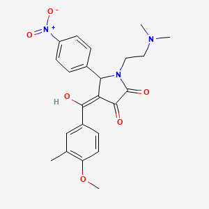 molecular formula C23H25N3O6 B12014442 1-[2-(dimethylamino)ethyl]-3-hydroxy-4-(4-methoxy-3-methylbenzoyl)-5-(4-nitrophenyl)-1,5-dihydro-2H-pyrrol-2-one 