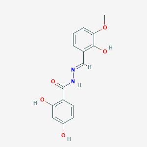 molecular formula C15H14N2O5 B12014450 2,4-dihydroxy-N-[(E)-(2-hydroxy-3-methoxyphenyl)methylideneamino]benzamide 