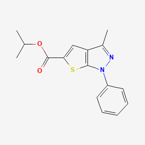 molecular formula C16H16N2O2S B12014465 Isopropyl 3-methyl-1-phenyl-1H-thieno(2,3-C)pyrazole-5-carboxylate 