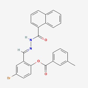 4-Bromo-2-(2-(1-naphthoyl)carbohydrazonoyl)phenyl 3-methylbenzoate