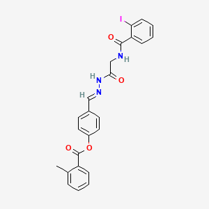 4-(2-(((2-Iodobenzoyl)amino)acetyl)carbohydrazonoyl)phenyl 2-methylbenzoate