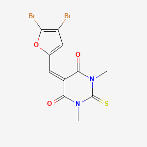 molecular formula C11H8Br2N2O3S B12014531 5-[(4,5-Dibromo-2-furyl)methylene]-1,3-dimethyl-2-thioxodihydro-4,6(1H,5H)-pyrimidinedione 