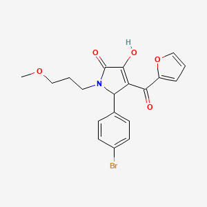 (4E)-5-(4-bromophenyl)-4-[furan-2-yl(hydroxy)methylidene]-1-(3-methoxypropyl)pyrrolidine-2,3-dione