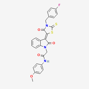 2-{(3Z)-3-[3-(4-fluorobenzyl)-4-oxo-2-thioxo-1,3-thiazolidin-5-ylidene]-2-oxo-2,3-dihydro-1H-indol-1-yl}-N-(4-methoxyphenyl)acetamide