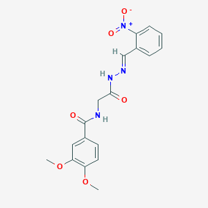 molecular formula C18H18N4O6 B12014565 3,4-Dimethoxy-N-(2-(2-(2-nitrobenzylidene)hydrazino)-2-oxoethyl)benzamide CAS No. 764653-77-2