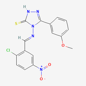 molecular formula C16H12ClN5O3S B12014596 4-((2-CL-5-Nitrobenzylidene)amino)-5-(3-methoxyphenyl)-4H-1,2,4-triazole-3-thiol CAS No. 613249-38-0