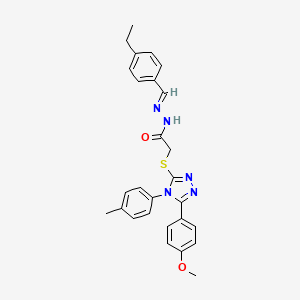 N'-[(E)-(4-ethylphenyl)methylidene]-2-{[5-(4-methoxyphenyl)-4-(4-methylphenyl)-4H-1,2,4-triazol-3-yl]sulfanyl}acetohydrazide