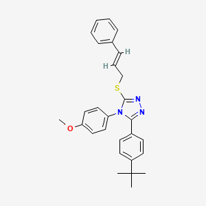 3-(4-tert-butylphenyl)-4-(4-methoxyphenyl)-5-{[(2E)-3-phenylprop-2-en-1-yl]sulfanyl}-4H-1,2,4-triazole