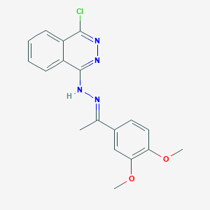 molecular formula C18H17ClN4O2 B12014645 (1E)-1-(3,4-dimethoxyphenyl)ethanone (4-chloro-1-phthalazinyl)hydrazone 