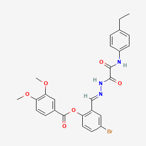 4-BR-2-(2-((4-Ethylanilino)(oxo)AC)carbohydrazonoyl)phenyl 3,4-dimethoxybenzoate