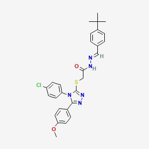 N'-[(E)-(4-tert-butylphenyl)methylidene]-2-{[4-(4-chlorophenyl)-5-(4-methoxyphenyl)-4H-1,2,4-triazol-3-yl]sulfanyl}acetohydrazide