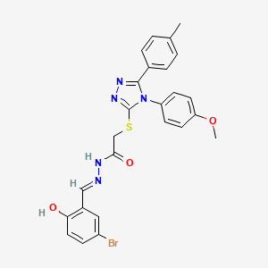 N'-[(E)-(5-bromo-2-hydroxyphenyl)methylidene]-2-{[4-(4-methoxyphenyl)-5-(4-methylphenyl)-4H-1,2,4-triazol-3-yl]sulfanyl}acetohydrazide