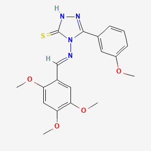 molecular formula C19H20N4O4S B12014714 5-(3-methoxyphenyl)-4-{[(E)-(2,4,5-trimethoxyphenyl)methylidene]amino}-4H-1,2,4-triazole-3-thiol 