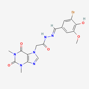 N'-[(E)-(3-bromo-4-hydroxy-5-methoxyphenyl)methylidene]-2-(1,3-dimethyl-2,6-dioxo-1,2,3,6-tetrahydro-7H-purin-7-yl)acetohydrazide