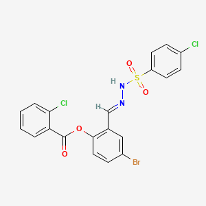 [4-bromo-2-[(E)-[(4-chlorophenyl)sulfonylhydrazinylidene]methyl]phenyl] 2-chlorobenzoate