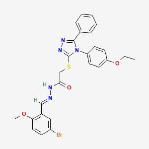 N'-[(E)-(5-bromo-2-methoxyphenyl)methylidene]-2-{[4-(4-ethoxyphenyl)-5-phenyl-4H-1,2,4-triazol-3-yl]sulfanyl}acetohydrazide