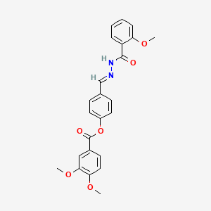 [4-[(E)-[(2-methoxybenzoyl)hydrazinylidene]methyl]phenyl] 3,4-dimethoxybenzoate