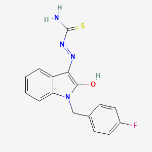 molecular formula C16H13FN4OS B1201484 [[1-[(4-Fluorophenyl)methyl]-2-oxo-3-indolylidene]amino]thiourea 