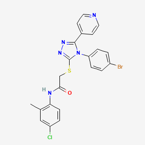 molecular formula C22H17BrClN5OS B12014854 2-{[4-(4-bromophenyl)-5-(pyridin-4-yl)-4H-1,2,4-triazol-3-yl]sulfanyl}-N-(4-chloro-2-methylphenyl)acetamide 