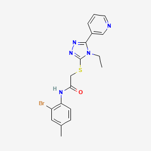 molecular formula C18H18BrN5OS B12014858 N-(2-bromo-4-methylphenyl)-2-{[4-ethyl-5-(pyridin-3-yl)-4H-1,2,4-triazol-3-yl]sulfanyl}acetamide CAS No. 618426-57-6