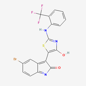 (3Z)-5-bromo-3-(4-oxo-2-[2-(trifluoromethyl)anilino]-1,3-thiazol-5(4H)-ylidene)-1,3-dihydro-2H-indol-2-one