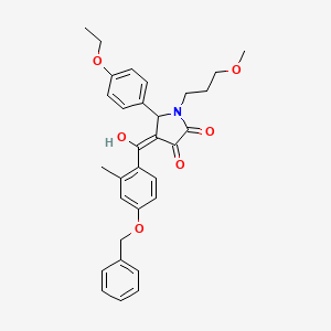 molecular formula C31H33NO6 B12014874 4-(4-(Benzyloxy)-2-methylbenzoyl)-5-(4-ethoxyphenyl)-3-hydroxy-1-(3-methoxypropyl)-1H-pyrrol-2(5H)-one CAS No. 497078-96-3