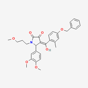 molecular formula C31H33NO7 B12014875 4-(4-(Benzyloxy)-2-methylbenzoyl)-5-(3,4-dimethoxyphenyl)-3-hydroxy-1-(3-methoxypropyl)-1H-pyrrol-2(5H)-one 