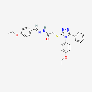 N'-[(E)-(4-ethoxyphenyl)methylidene]-2-{[4-(4-ethoxyphenyl)-5-phenyl-4H-1,2,4-triazol-3-yl]sulfanyl}acetohydrazide