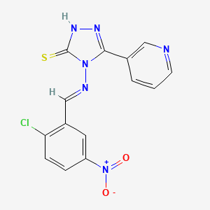 4-{[(E)-(2-chloro-5-nitrophenyl)methylidene]amino}-5-(3-pyridinyl)-4H-1,2,4-triazole-3-thiol