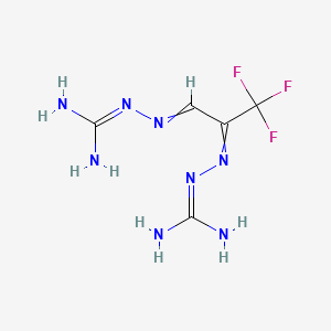 molecular formula C5H9F3N8 B1201494 2-[[3-(Diaminomethylidenehydrazinylidene)-1,1,1-trifluoropropan-2-ylidene]amino]guanidine 