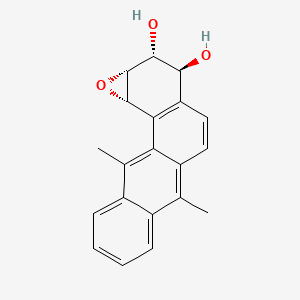 molecular formula C20H18O3 B1201497 (1aalpha,2beta,3alpha,11calpha)-1a,2,3,11c-Tetrahydro-6,11-dimethylbenzo[6,7]phenanthro[3,4-b]oxirene-2,3-diol CAS No. 86941-58-4