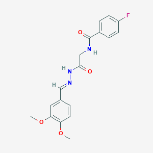 molecular formula C18H18FN3O4 B12015034 N-(2-(2-(3,4-Dimethoxybenzylidene)hydrazino)-2-oxoethyl)-4-fluorobenzamide CAS No. 764652-87-1