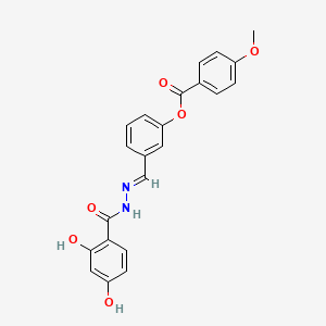 molecular formula C22H18N2O6 B12015038 3-(2-(2,4-Dihydroxybenzoyl)carbohydrazonoyl)phenyl 4-methoxybenzoate CAS No. 769152-04-7