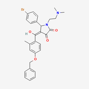 molecular formula C29H29BrN2O4 B12015048 4-[4-(Benzyloxy)-2-methylbenzoyl]-5-(4-bromophenyl)-1-[2-(dimethylamino)ethyl]-3-hydroxy-1,5-dihydro-2H-pyrrol-2-one 